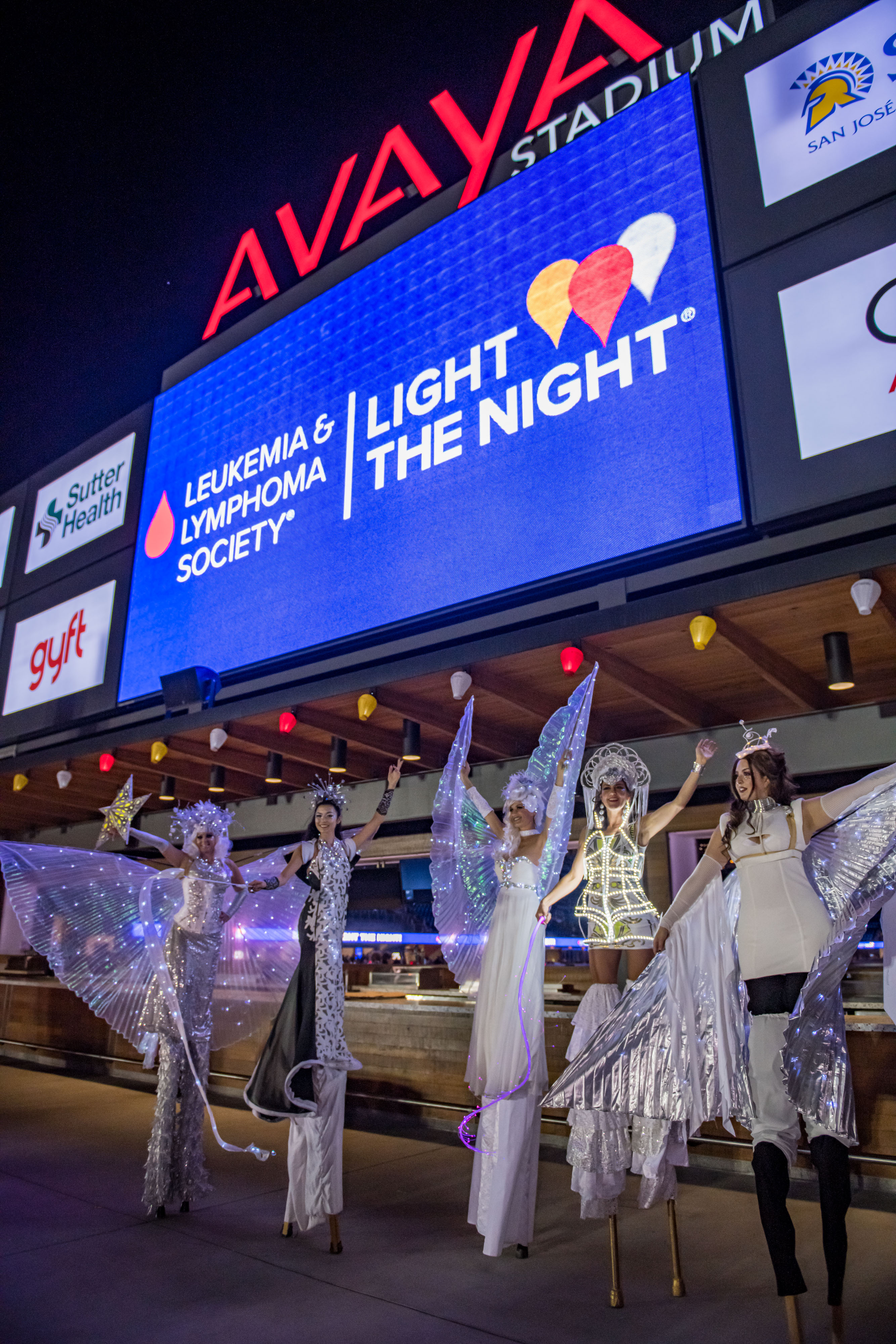 Stilt Walkers helped Light The Night at Avaya Stadium